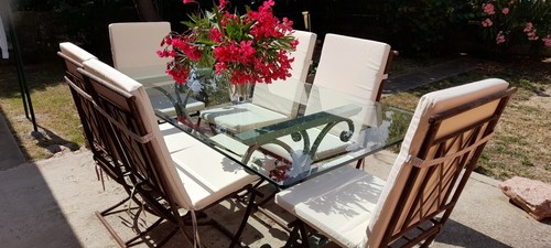 Six chaises fer forgé - en,