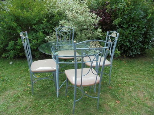 Table jardin metal fer - table,